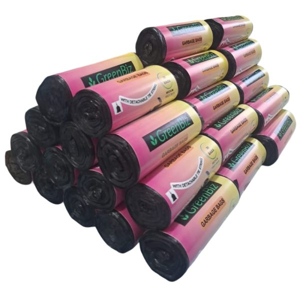 Garbage Bags | Medium | 180 Count | 30 Bags X 6 Rolls | 19 X 21 Inches | For Dry & Wet Waste | Black