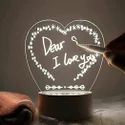 3D Acrylic LED Message Board Lamp with Heart Design