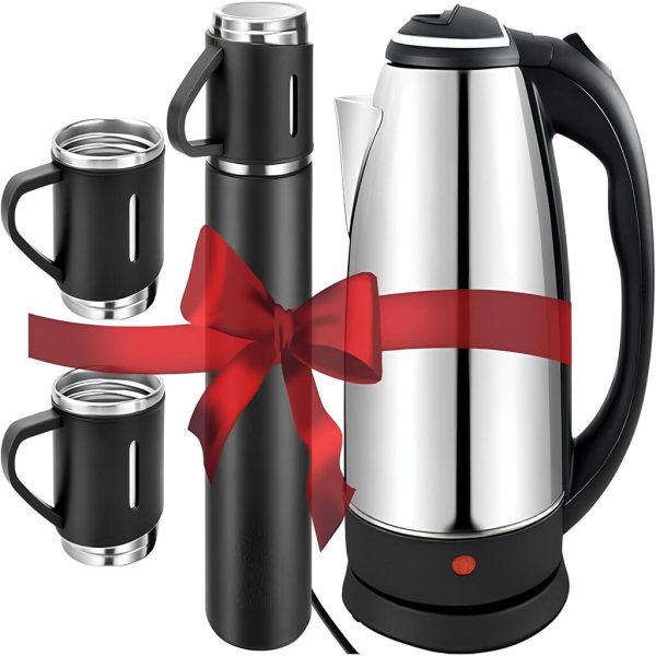 Electric Kettle + Vacuum Flask Set Combo