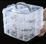 Digitalwear 3-Layer 18-Grid Adjustable Jewelery Organizer Box