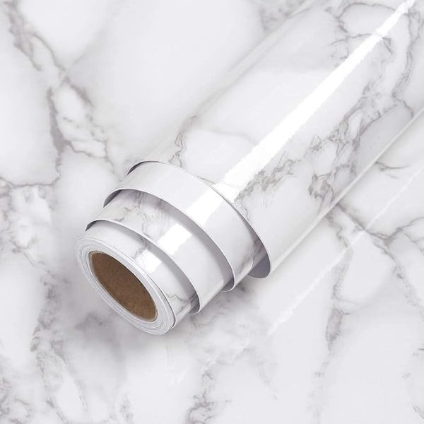 White marble wallpaper 60-200 White marble sticker PVC Marble Stone Aluminum Foil Contact Paper