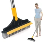 tile scrub brush with wiper