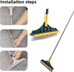 tile scrub brush with wiper