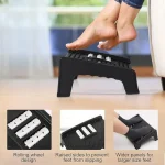 Under Desk Foot Rest with Massage Rollers | Ergonomic Adjustable Footrest for Office & Home