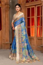 Kanjivaram Erode Silk Saree With Digital Print and Jari Weaving and Jaquard Woven Border