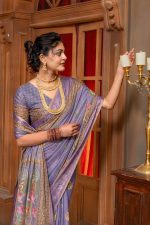 Kanjivaram Erode Silk Saree With Digital Print and Jari Weaving and Jaquard Woven Border