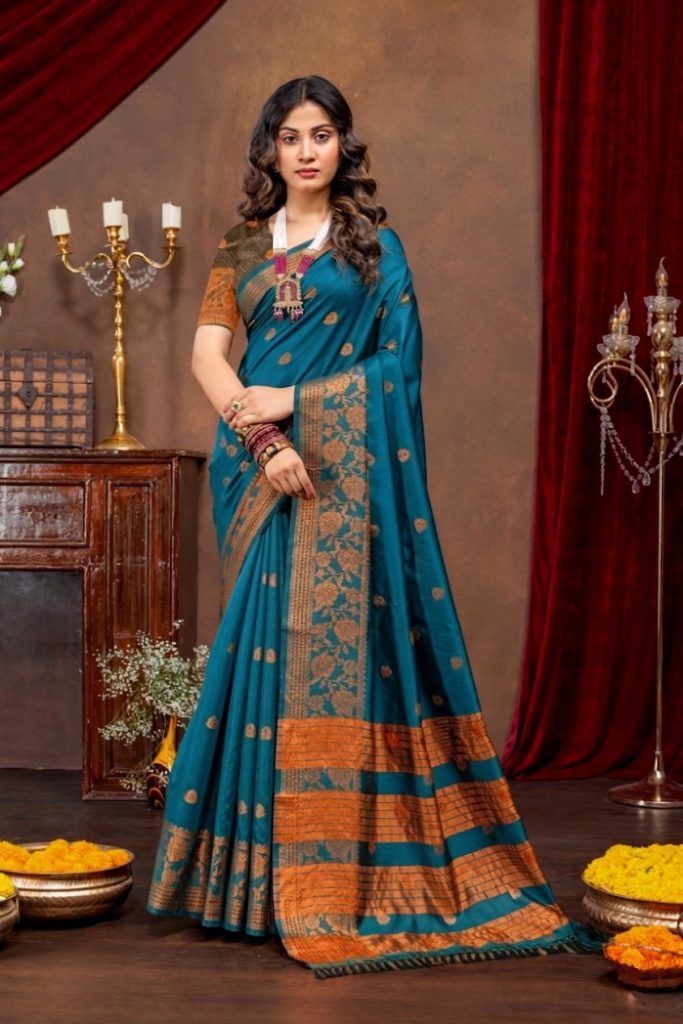 WOMEN PREMIUM TRADITIONAL LITCHI KOTA SAREE IN LIGHT WEIGHT AND SOFT FABRIC SAREE