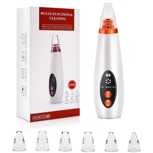 IXWQ 6-in-1 Multifunction Blackhead Remover, Electric Derma Suction Machine, USB Rechargeable Acne Pimple Pore Cleaner Vacuum Tool, Facial Cleanser Whitehead Extractor Remover Device for Nose & Skin Care